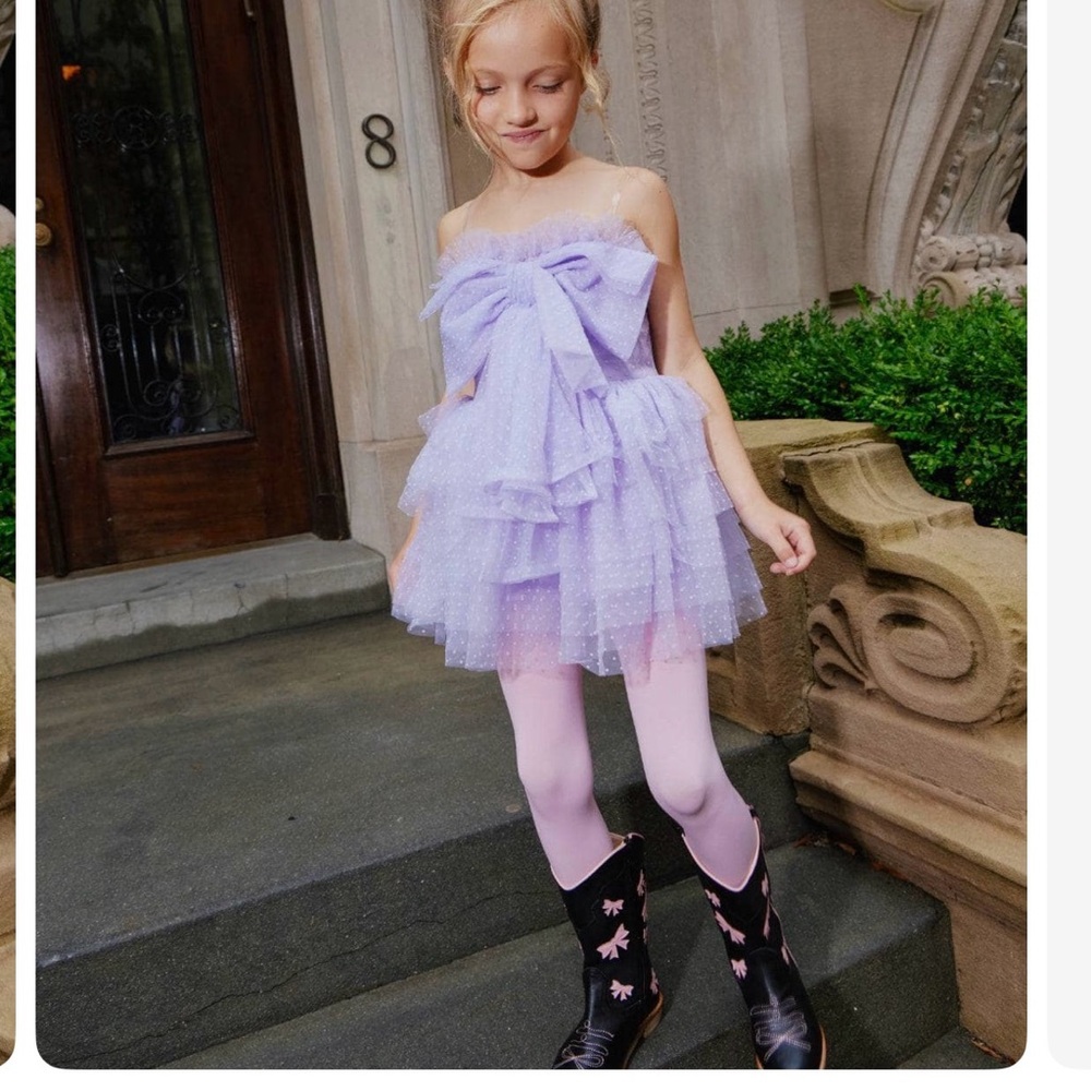 Lola + The Boys Lavender Polka Dot Dress